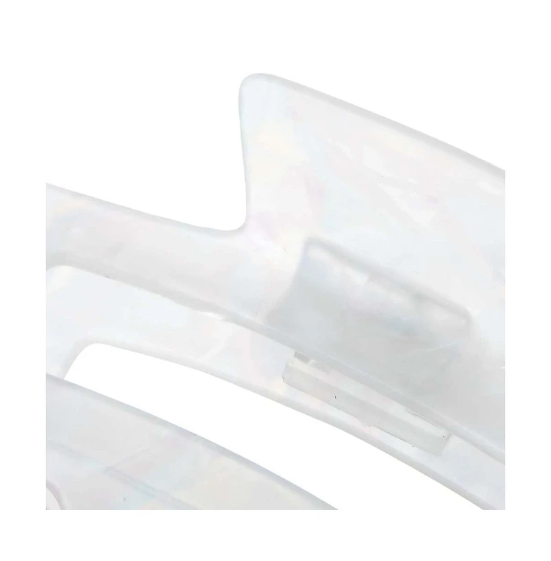 Xl White Shining Open Rectangle Claw Clip By Adina Eden