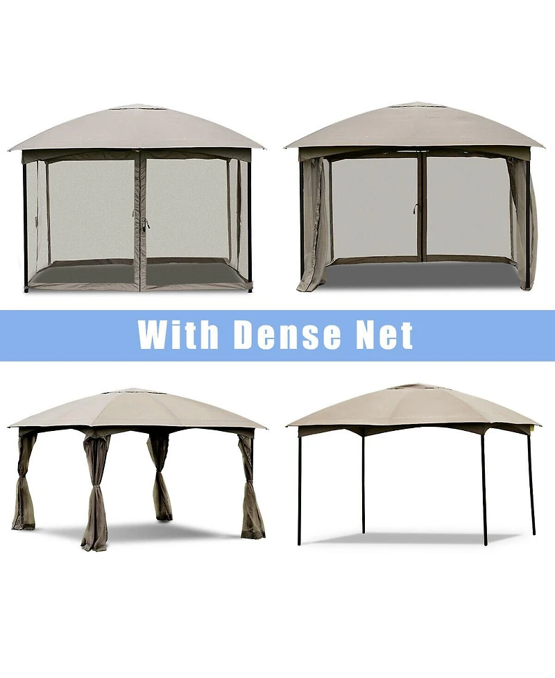 Gymax 11.5FT Patio Gazebo Canopy Tent Wedding Party Shelter Awning Mosquito Netting