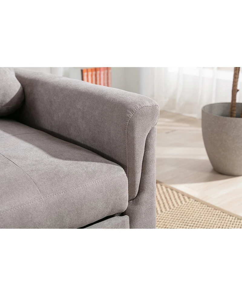 Homlux 35"W Gray Woven Convertible Armchair