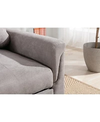 Homlux 35"W Gray Woven Convertible Armchair