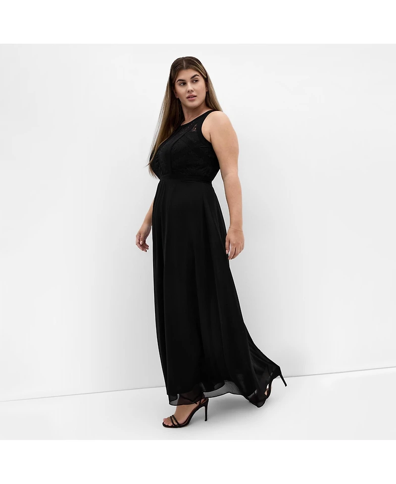 City Chic Women's Panelled Bodice Maxi Dress