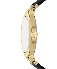A|X Armani Exchange Women's Quartz Two-Hand Black Leather Watch, 36mm