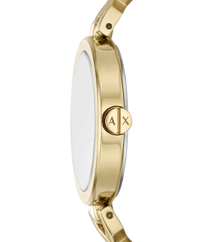 A|X Armani Exchange Women's Quartz Two-Hand Gold Stainless Steel Watch, 32mm