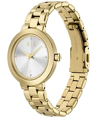A|X Armani Exchange Women's Quartz Two-Hand Gold Stainless Steel Watch, 36mm