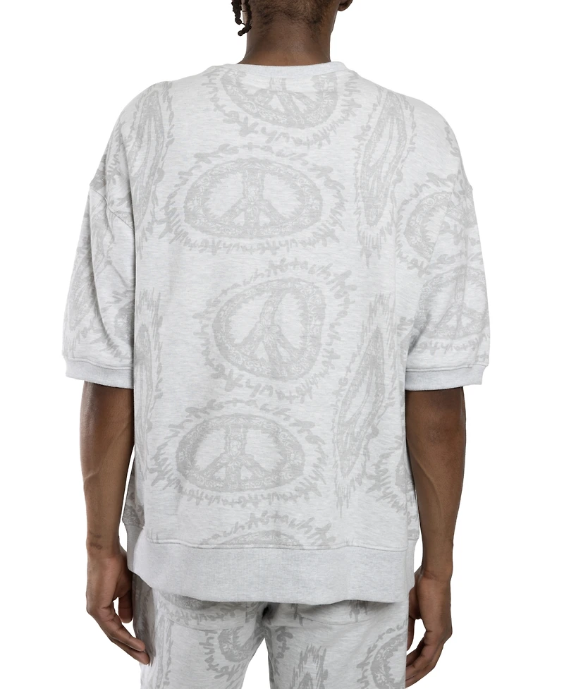 All Good Things Are Welcome Here Men's Peace Sign Graphic T-Shirt