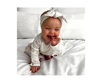 Baby Grey by Everly Girls Ruffle Long Sleeve Romper & Head Wrap Set