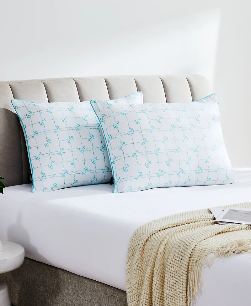Nautica Anchor Grid 2-Pack Pillow, Standard