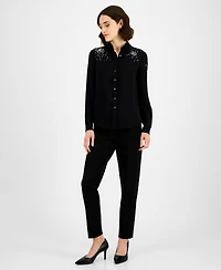 Anne Klein Women's Rhinestone-Embellished Shirt