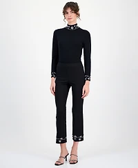 Anne Klein Women's Embellished Pull-On Kick-Flare Pants