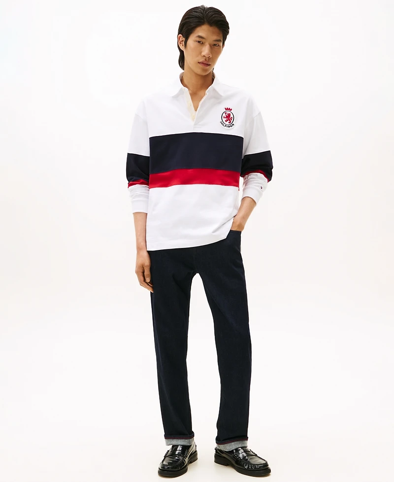 Tommy Hilfiger Men's Stripe Logo Rugby Shirt