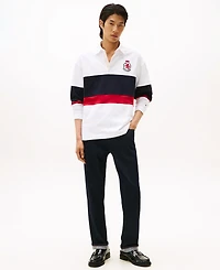 Tommy Hilfiger Men's Stripe Logo Rugby Shirt