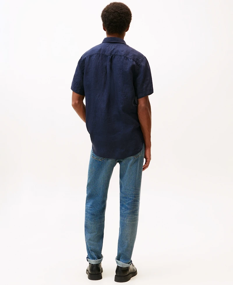 Tommy Hilfiger Men's Regular-Fit Linen Short-Sleeve Shirt