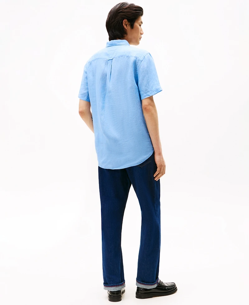 Tommy Hilfiger Men's Regular-Fit Linen Short-Sleeve Shirt