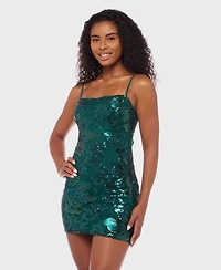 B Darlin Juniors' Sequined Tie-Back Bodycon Dress