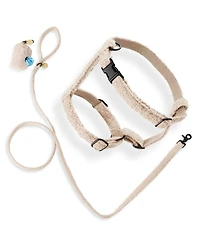 Teddy Boucle Adjustable H Harness Leash Walk Set with Poop Bag Pouch