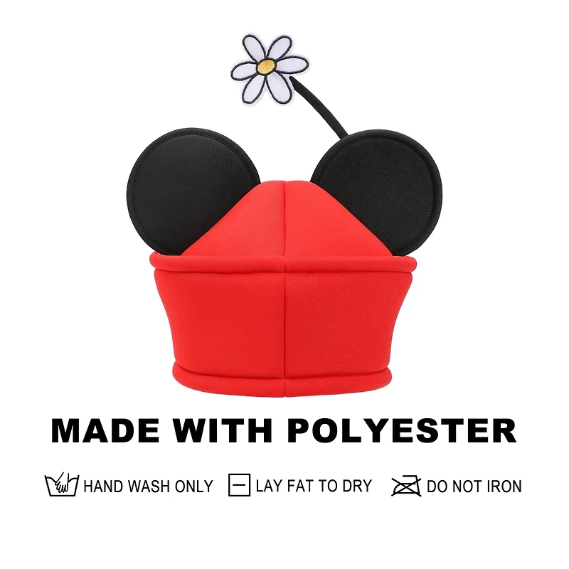 Disney Minnie Mouse Ears & Flower Red Novelty Cosplay Pillbox Hat