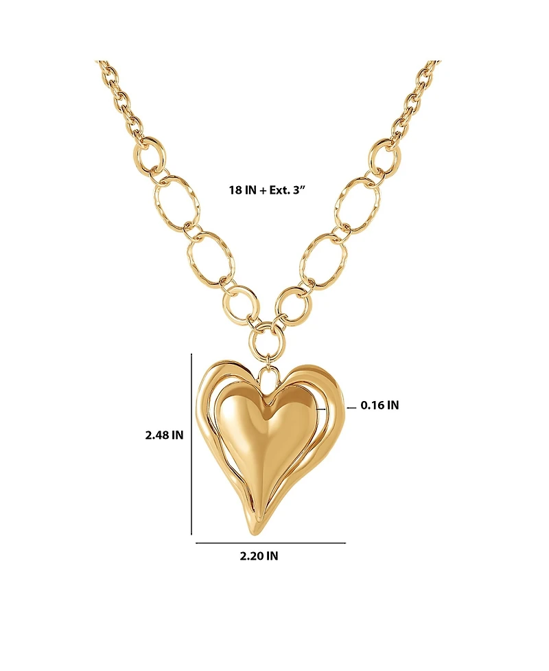 BCBGeneration Linked Chain Heart Pendant Necklace