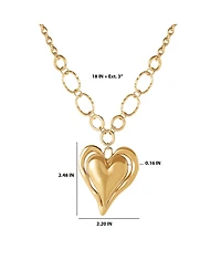 BCBGeneration Linked Chain Heart Pendant Necklace