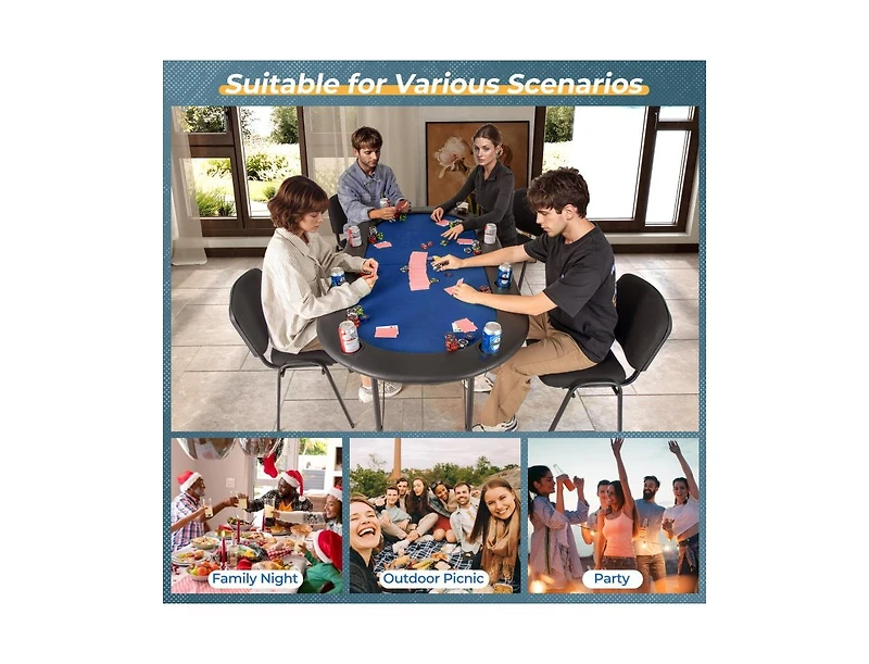 Akiudex 8 Players Texas Holdem Foldable Poker Table