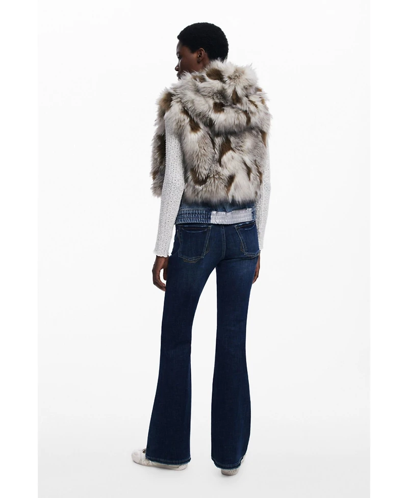 Desigual Women's Denim fur vest
