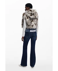 Desigual Women's Denim fur vest