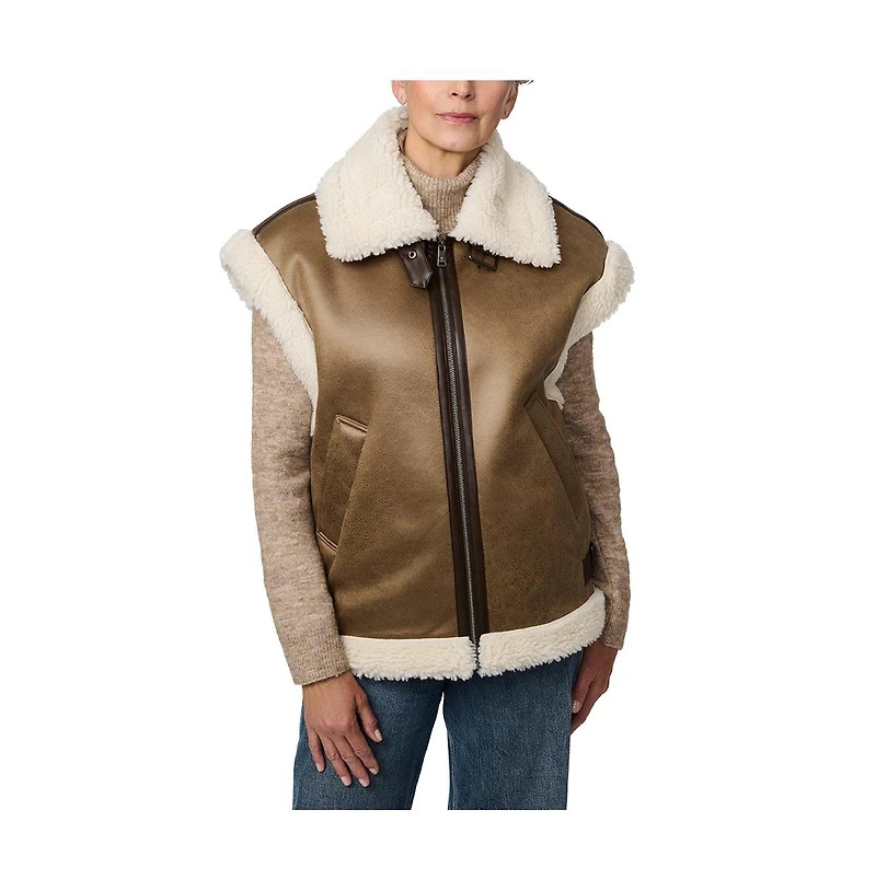 Bernardo Women's Faux Shearling Vest