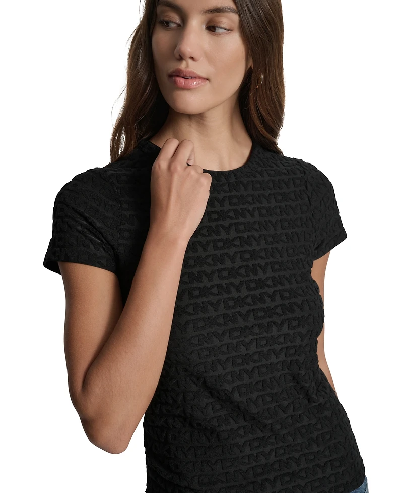 Dkny Jeans Women's Jacquard Logo Crewneck T-Shirt