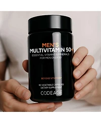 Codeage Men's Multivitamin 50+ Supplement Essential Vitamins for Men Over 50 Years Old, Minerals, CoQ10, Turmeric, Panax Ginseng, 90 Capsules