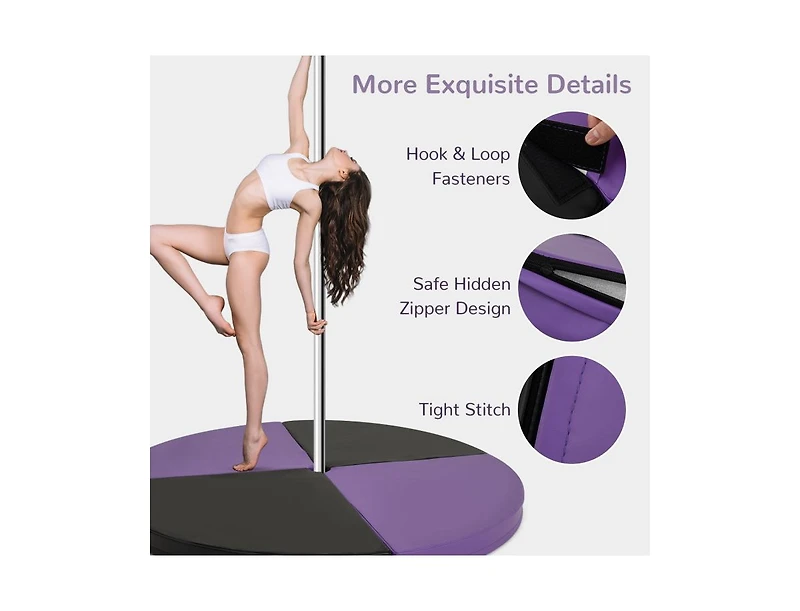 Akiudex Pole Dance Crash Mat Round Portable Yoga Mat with Epe Foam