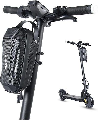 Urbanmax Scooter Storage Bag, 2L Capacity Quick Release Handlebar Bag with Waterproof Hardshell