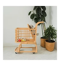 Momiji - Handcrafted Rattan Kids Shopping Cart with Baby Seat - Wicker