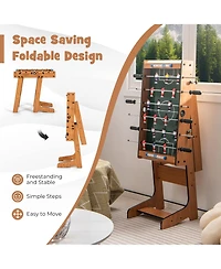 Akiudex Space Saving Table Football with Durable Handle and 2 Footballs