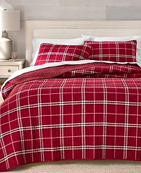 Charter Club Brushed Cotton Plaid 3-Pc. Quilt Set, Full/Queen, Macy's Exclusive