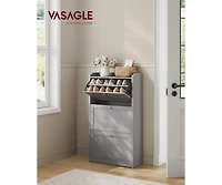 Songmics Home Shoe Cabinet with 3 Flip Drawers, Dove Gray