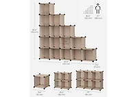 Songmics Home Modular Storage Set – Rustic Brown 16-Cube Shelf & 6-Cube Organizer, Customizable for Books, Clothes, and More