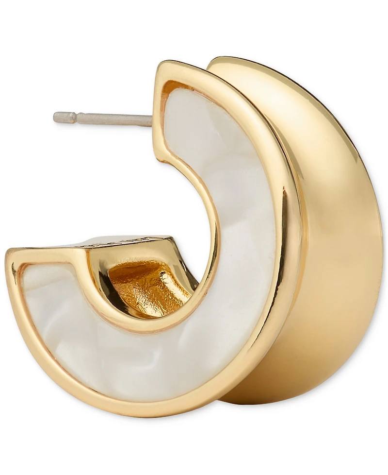 kate spade new york Gold-Tone Bold Tortoise Small Hoop Earrings, 0.82"