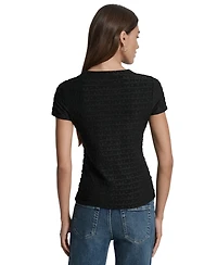 Dkny Jeans Women's Jacquard Logo Crewneck T-Shirt