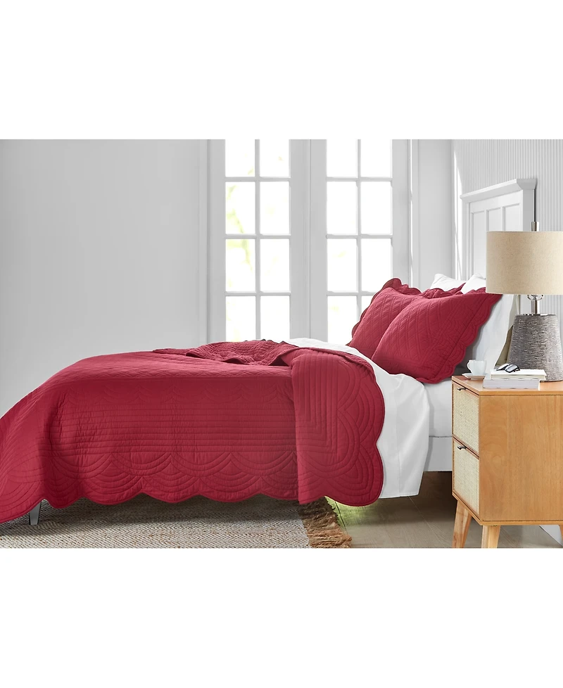 Charter Club Bailey Scallop 3-Pc. Quilt Set, Full/Queen, Exclusively at Macy's