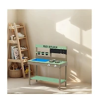Cesicia Wood Mud Kitchen with Water Play Set & Cooking Toys for Outdoor, Gift for 38