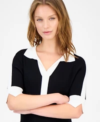 T Tahari Women's Contrast-Trim Bodycon Dress
