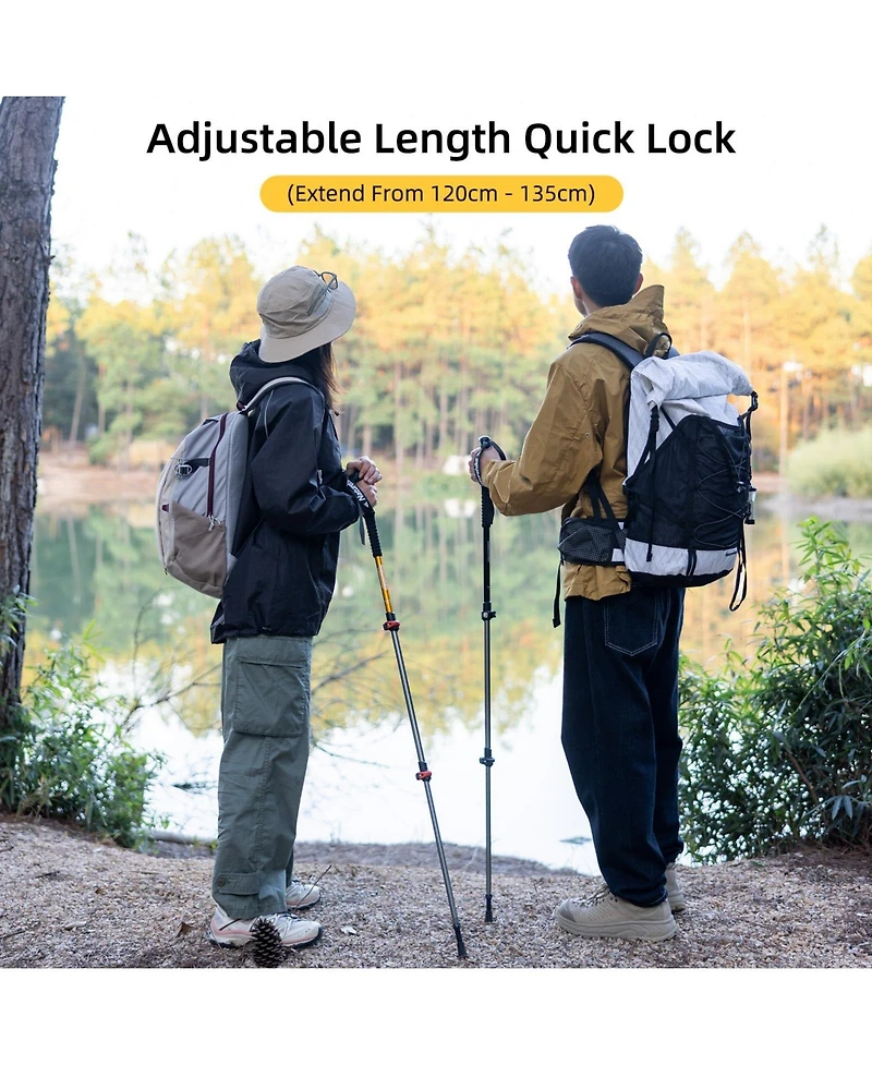 Naturehike 1pc Ultralight Trekking Pole - Adjustable Hiking Sticks w/Secure Lock, Eva Grip,4 Colors, 50-135cm (20-53in) for Adults & Kids