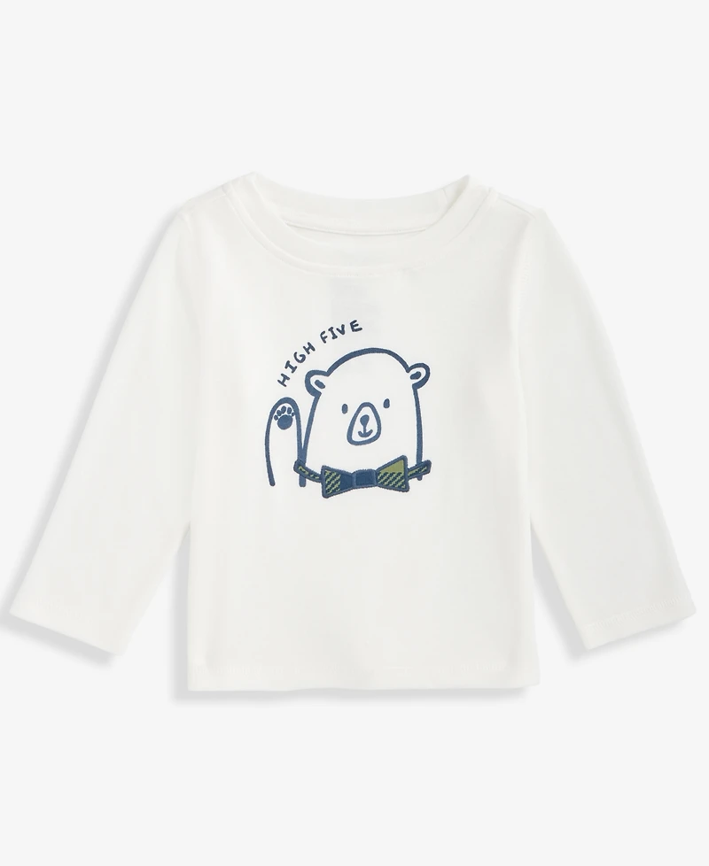 First Impressions Baby Boys Long-Sleeve Bear Graphic T-Shirt, Macy's Exclusive