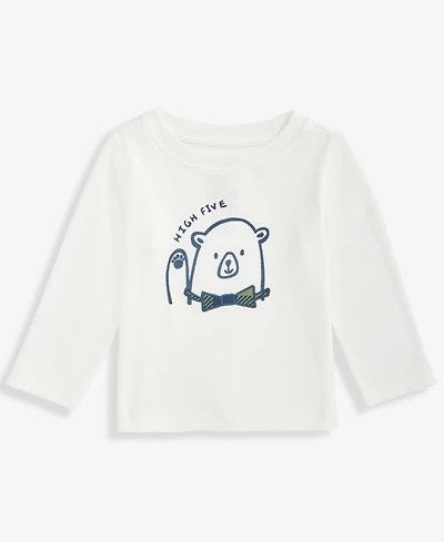 First Impressions Baby Boys Long-Sleeve Bear Graphic T-Shirt, Macy's Exclusive