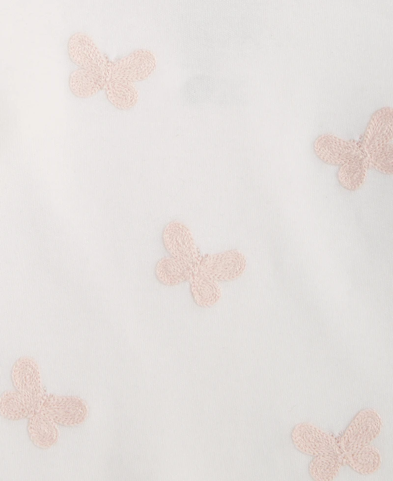 First Impressions Baby Girls Long Sleeve Embroidered Butterflies T-Shirt