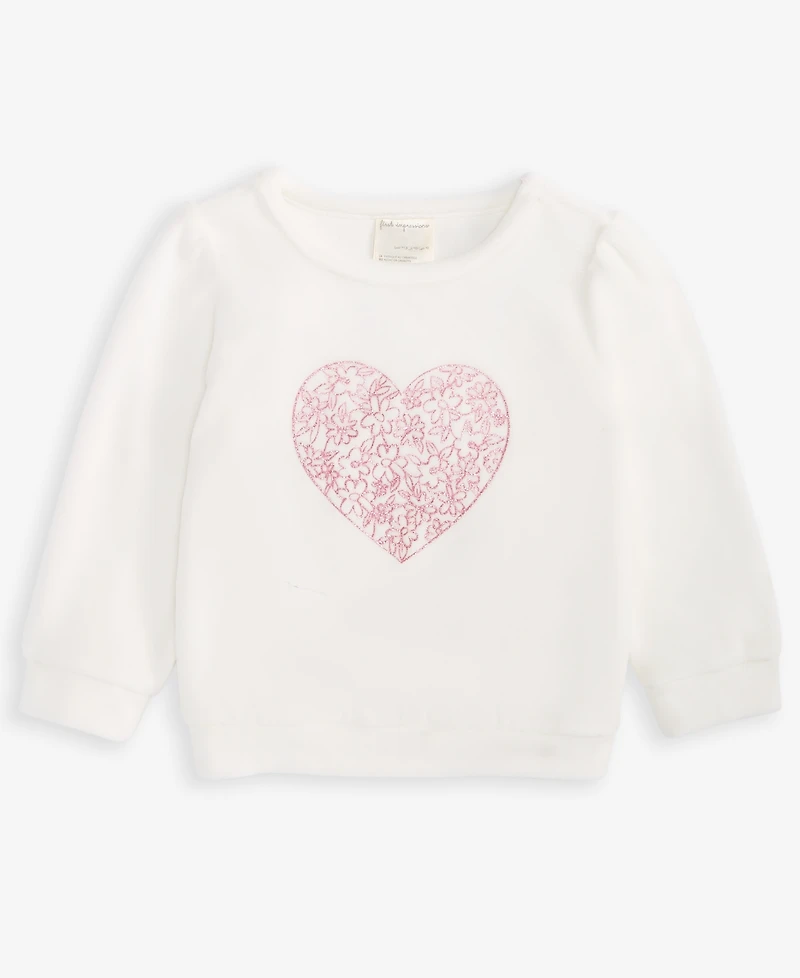 First Impressions Baby Girls Long-Sleeve Floral-Heart Velour Top, Macy's Exclusive