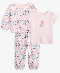 First Impressions Baby Girls Floral Graphic T Shirt Patchwork Floral Print Fleece Sweatshirt Pants Exclusively At Macys