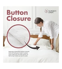 Superity Linen 100% Premium White Cotton Duvet Covee 200 Thread Count