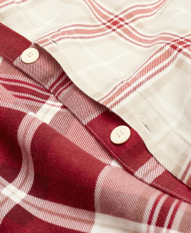 Charter Club Crimson Plaid Flannel 3-Pc. Comforter Set, Full/Queen, Macy's Exclusive