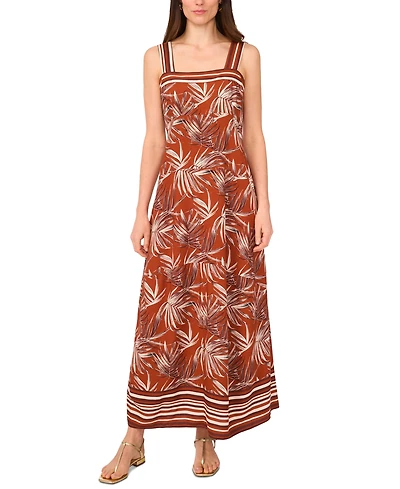 Vince Camuto Women's Printed Square-Neck Sleeveless Maxi Dress