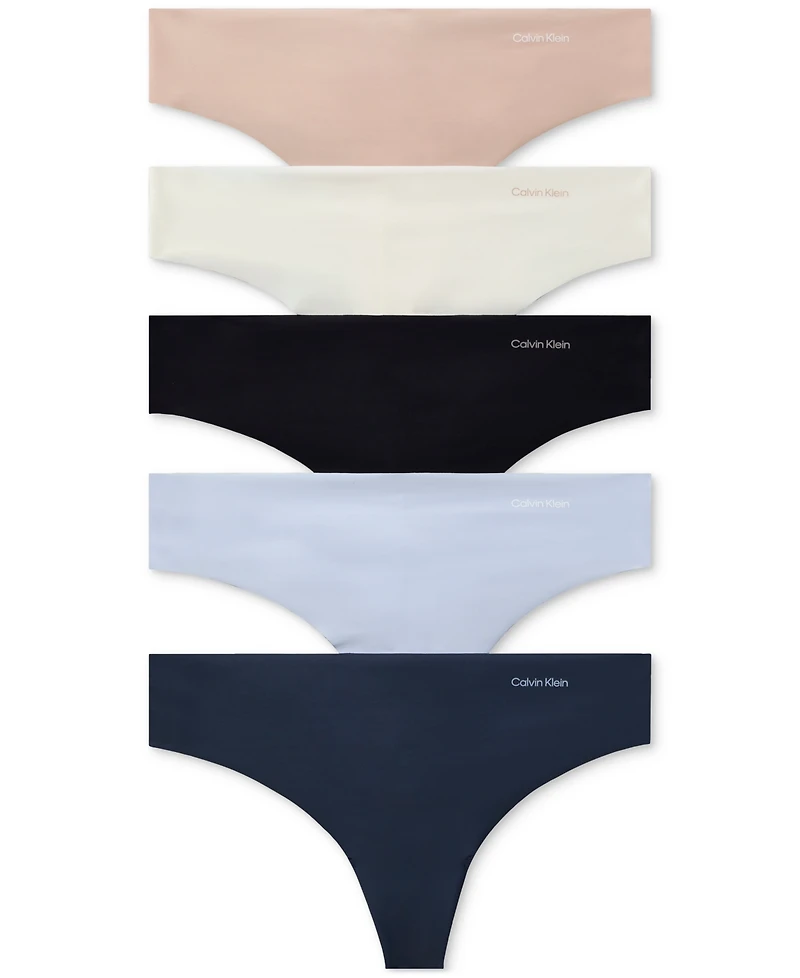 Calvin Klein Invisible 5-Pack Thong Underwear QD3556